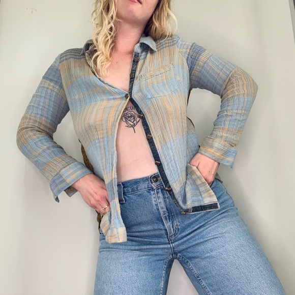 Boho Plaid Button Up - Picture 1 of 4